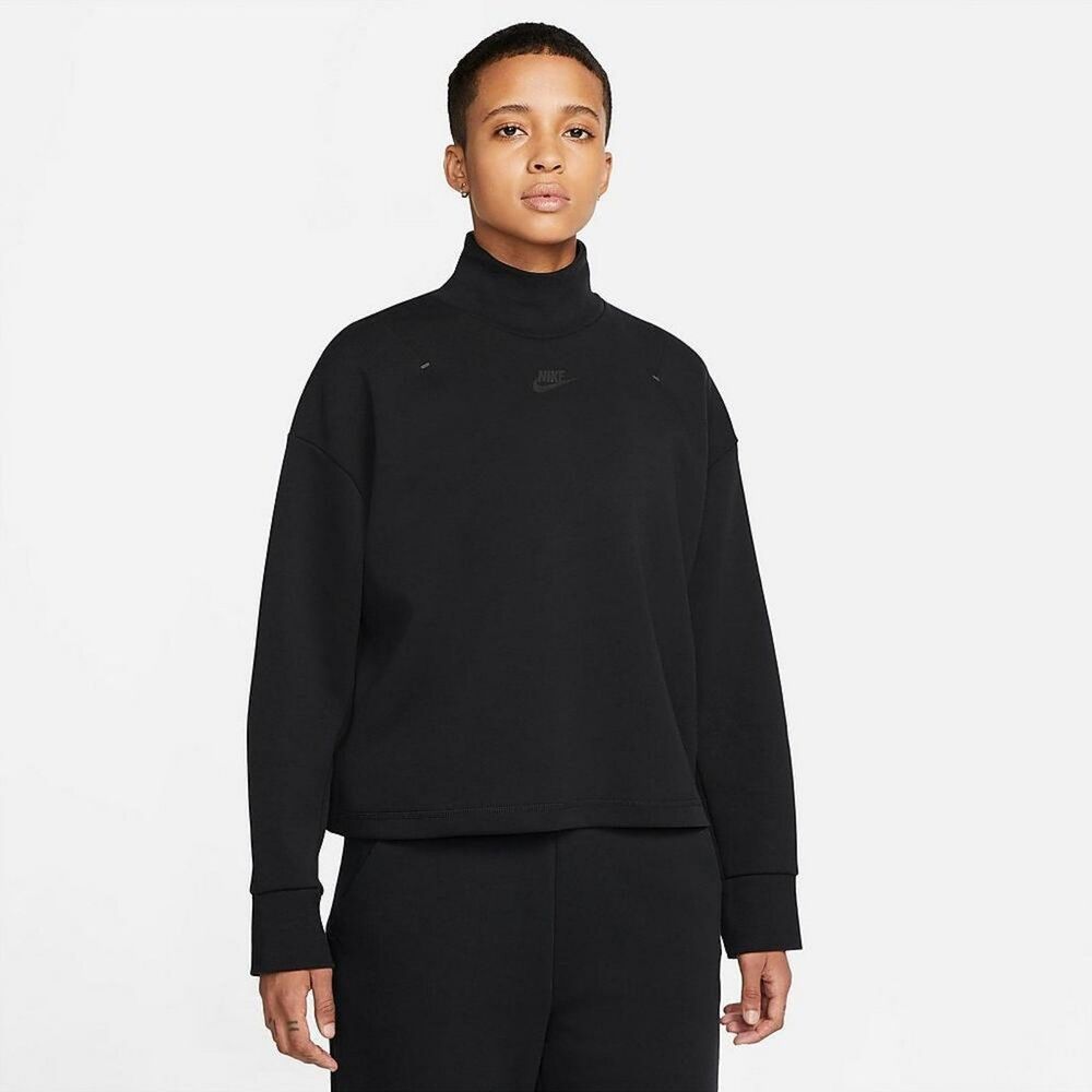 Nike Sportswear Tech Fleece Mock Neck Turtleneck Sweatshirt Black Women's Small